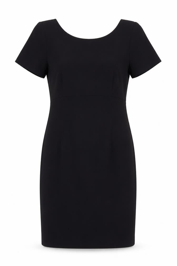 Next Women's Black Sheath Dress, Size 10, Short Sleeve, Button