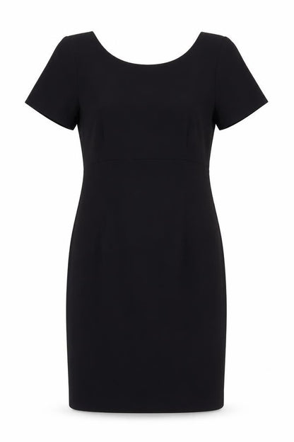 Next Women's Black Sheath Dress, Size 10, Short Sleeve, Button