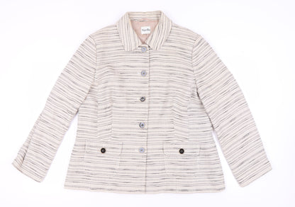 Viyella Women's Ivory Blazer UK 18 Striped Cotton Blend