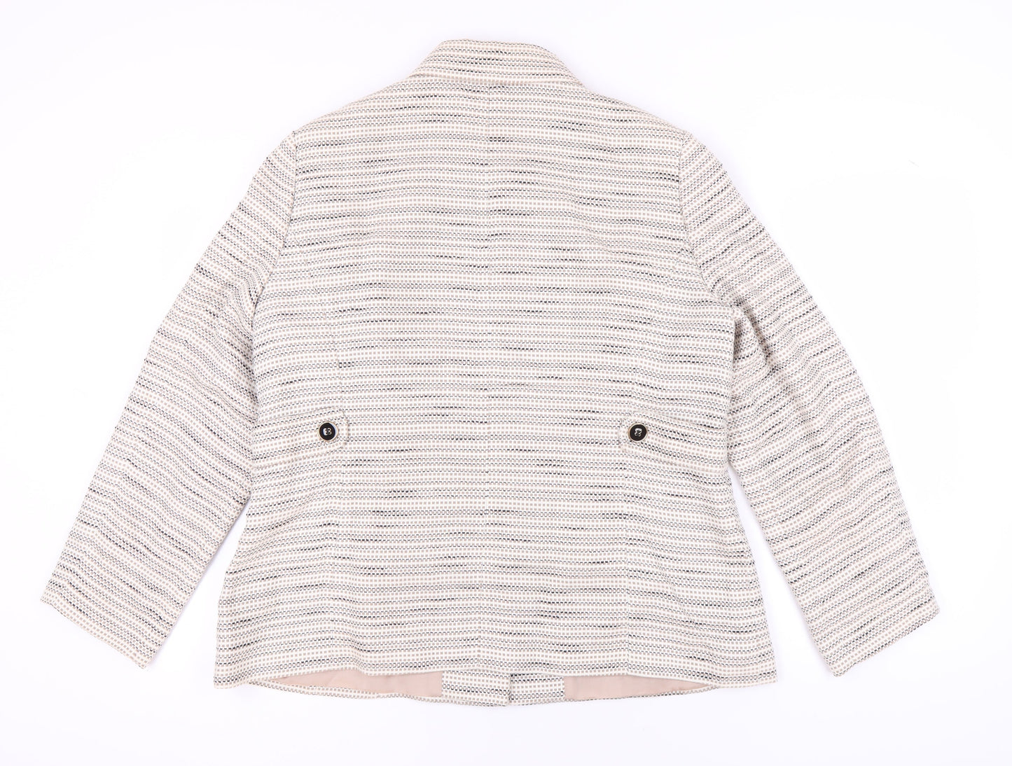 Viyella Women's Ivory Blazer UK 18 Striped Cotton Blend