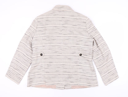 Viyella Women's Ivory Blazer UK 18 Striped Cotton Blend