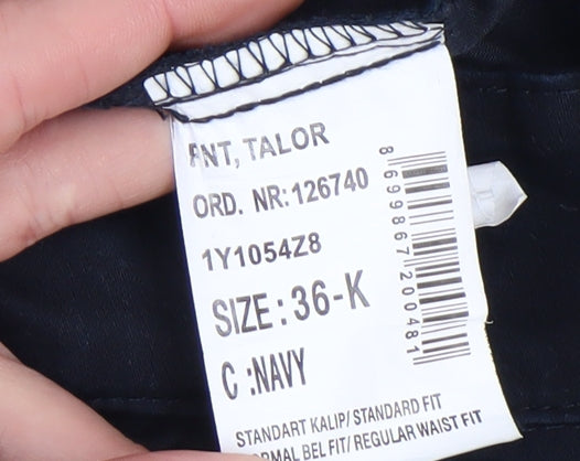 LC Waikiki Women's Navy Trousers Size 8 Straight Fit