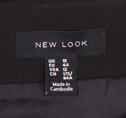 New Look Women's Black Straight Skirt, Size 16