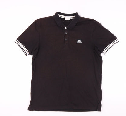 Lonsdale Men's Black Polo Shirt M