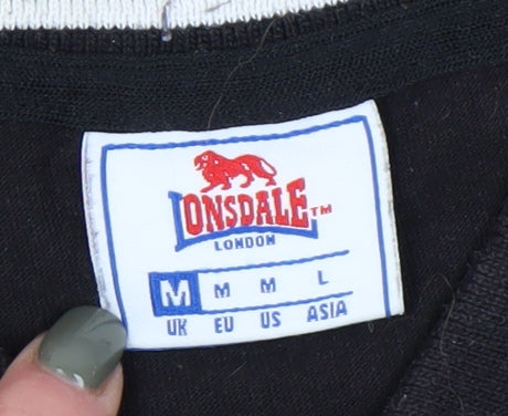 Lonsdale Men's Black Polo Shirt M