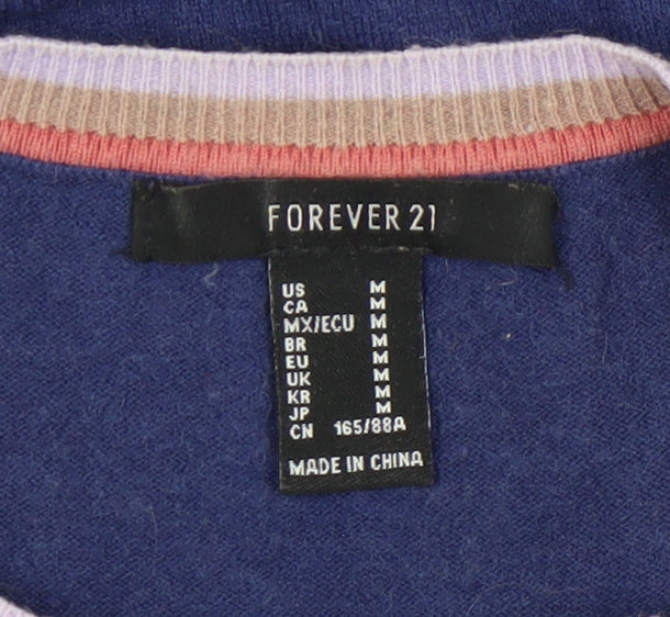 Forever 21 Women's Blue Pullover Jumper Size M