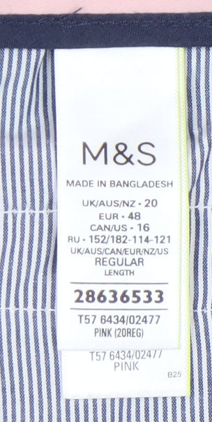 Womens UK Size 20 Marks and Spencer   Pink Trousers