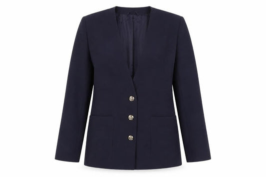 Front view of C&A Women's Blue Suit Jacket, size 14, - Elegant Blazer