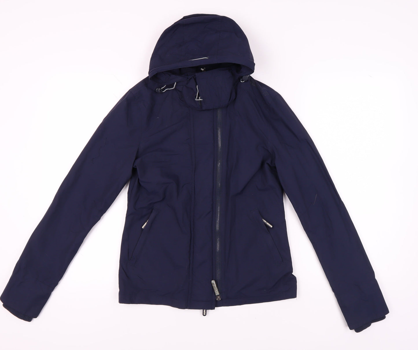 Womens UK Size 8 Superdry Blue Windbreaker Coat