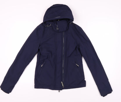 Womens UK Size 8 Superdry Blue Windbreaker Coat