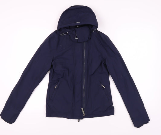 Womens UK Size 8 Superdry Blue Windbreaker Coat