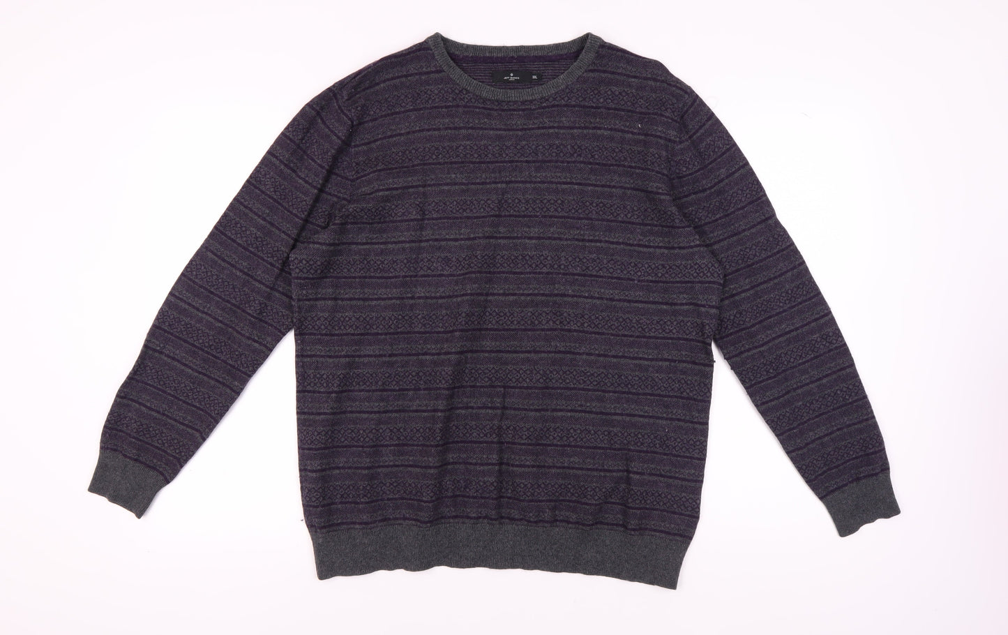 Jeff Banks Men's Purple Geometric Knit Jumper 2XL
