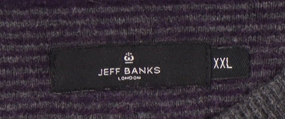 Jeff Banks Men's Purple Geometric Knit Jumper 2XL