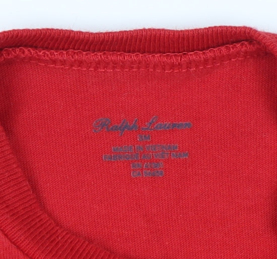 Ralph Lauren Unisex Baby Red Long Sleeve T-Shirt 6 Months