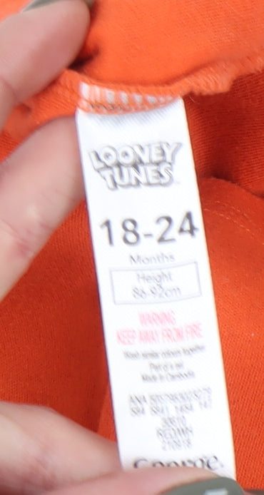 Looney Tunes Unisex Orange Long Sleeve T-Shirt, 18-24 Months