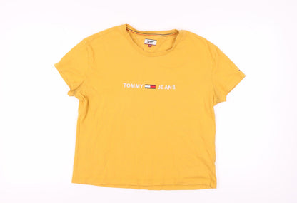 Unisex Adults UK Size M Tommy Jeans Yellow Basic T-Shirt