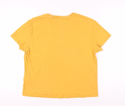 Unisex Adults UK Size M Tommy Jeans Yellow Basic T-Shirt