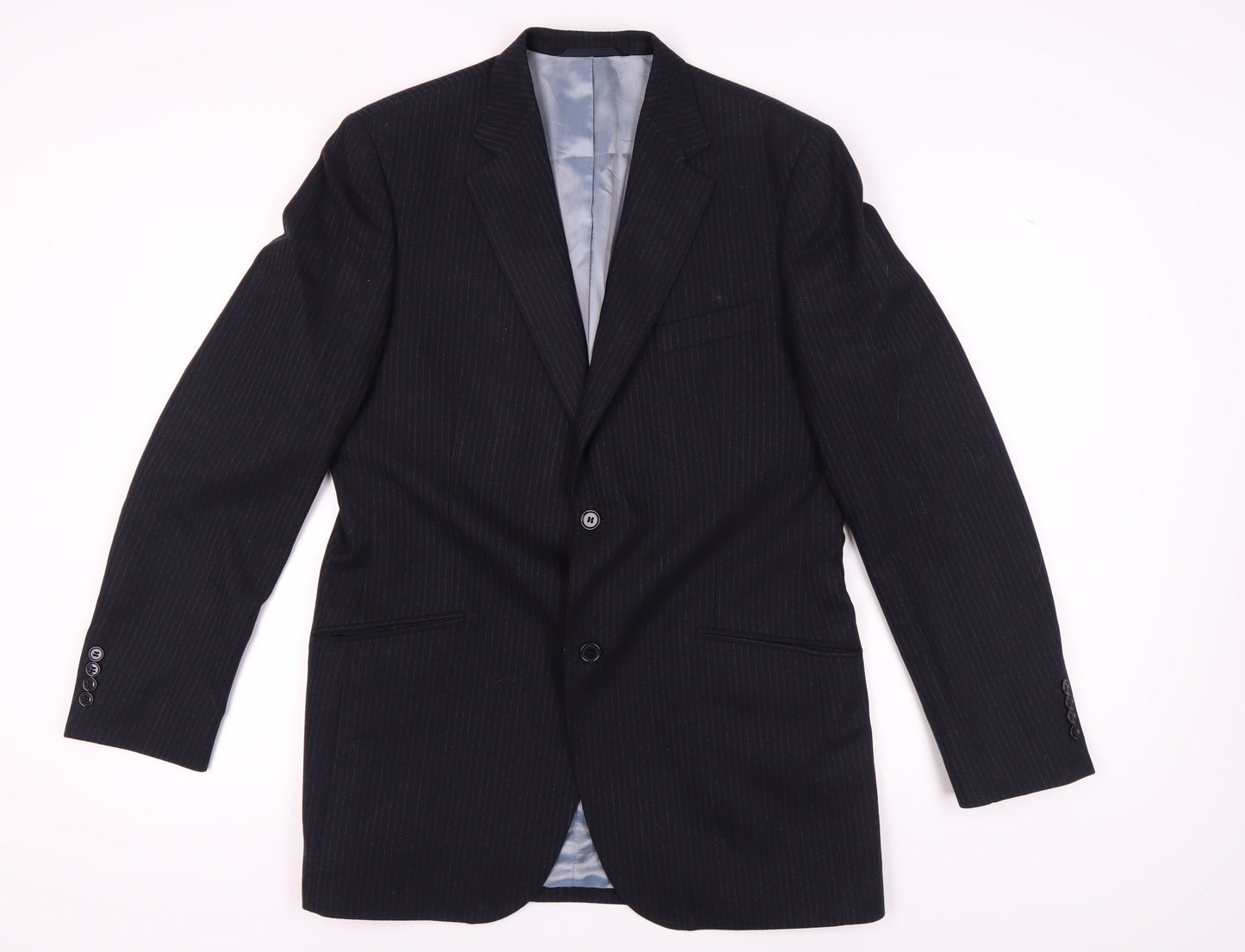 Austin Reed Men's Blue Striped Blazer Jacket M Long