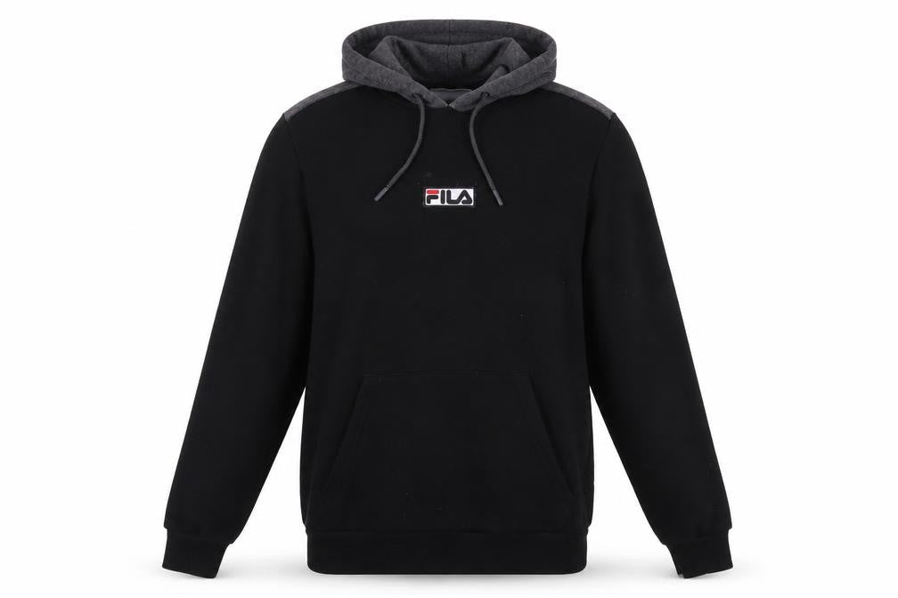 Mens UK Size M FILA Black Pullover Hoodie