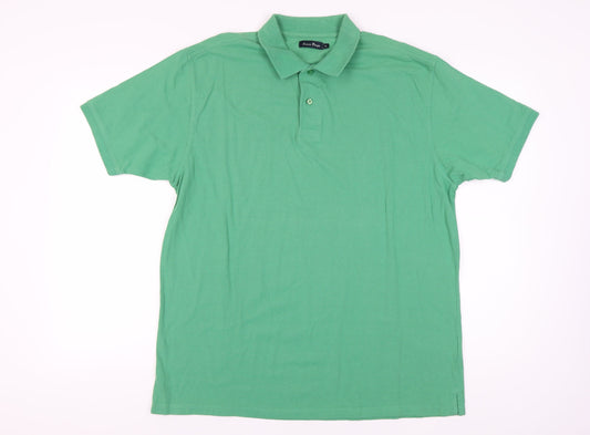 James Pringle Men's Green Polo Shirt XL - Casual Cotton