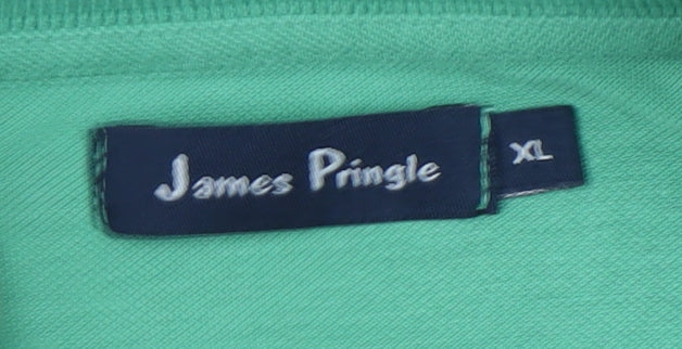 James Pringle Men's Green Polo Shirt XL - Casual Cotton
