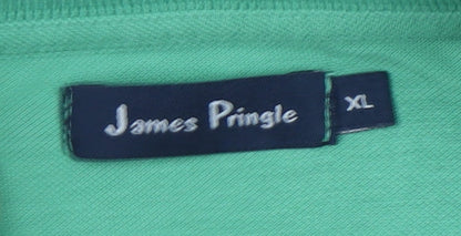 James Pringle Men's Green Polo Shirt XL - Casual Cotton