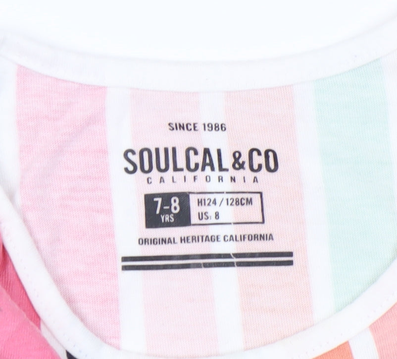 SoulCal & Co Girls Multicoloured Striped Tank 7-8 Years