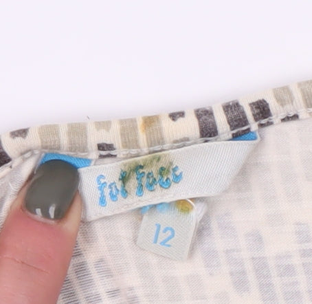 Fat Face Women's Chevron Cotton Dress Size 12