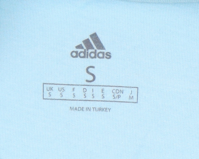 Adidas Men's Blue Graphic Print T-Shirt, Size S