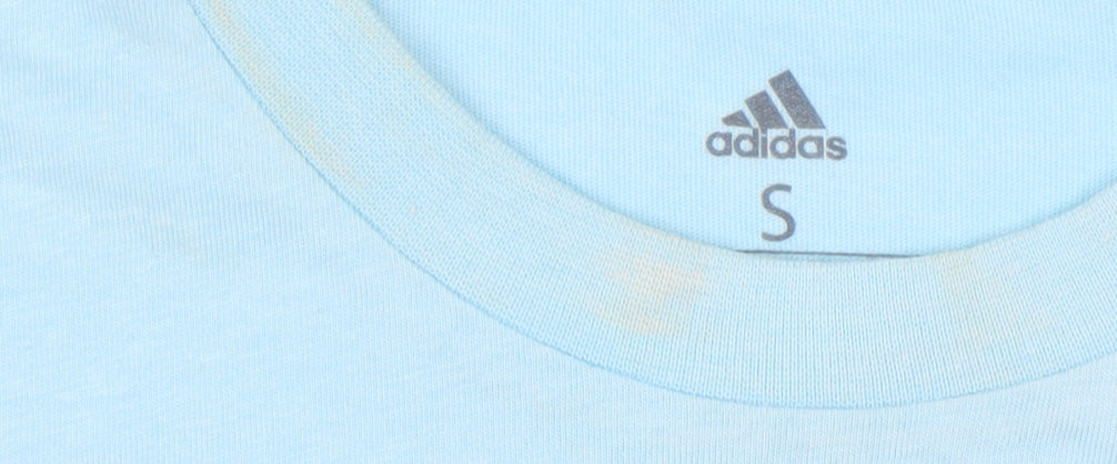 Adidas Men's Blue Graphic Print T-Shirt, Size S