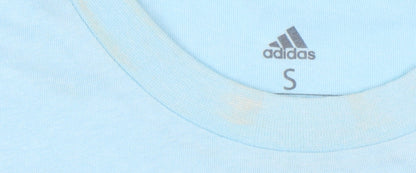 Adidas Men's Blue Graphic Print T-Shirt, Size S