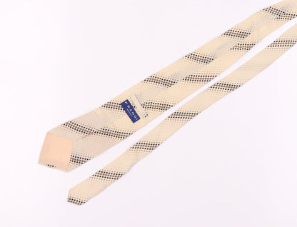 Mens Frangi Beige Polka Dot 100% Silk  Tie