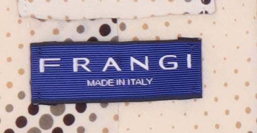 Mens Frangi Beige Polka Dot 100% Silk  Tie