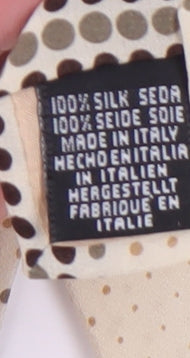 Mens Frangi Beige Polka Dot 100% Silk  Tie
