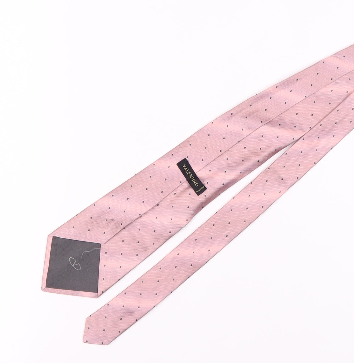 Valentino Men's Pink Silk Polka Dot Tie