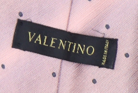 Valentino Men's Pink Silk Polka Dot Tie