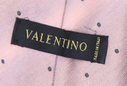 Valentino Men's Pink Silk Polka Dot Tie