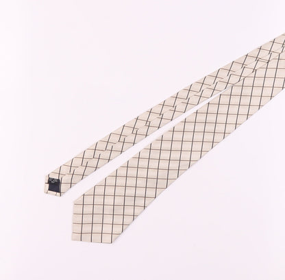 Pierre Cardin Men's Beige Check Silk Tie