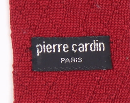 Pierre Cardin Men's Red Knit Geometric Designer Tie