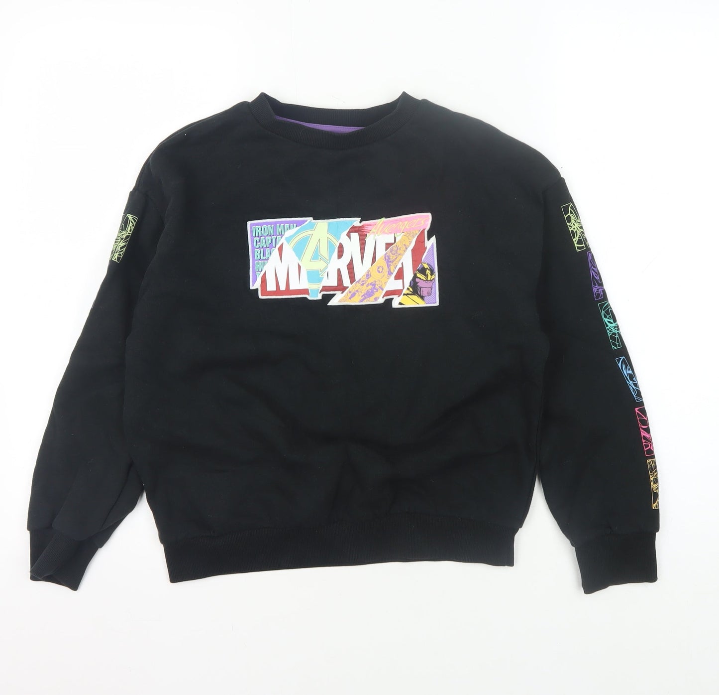 Marks and Spencer Marvel Boys Black Graphic Sweatshirt 10-11 Years
