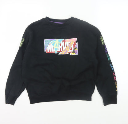 Marks and Spencer Marvel Boys Black Graphic Sweatshirt 10-11 Years
