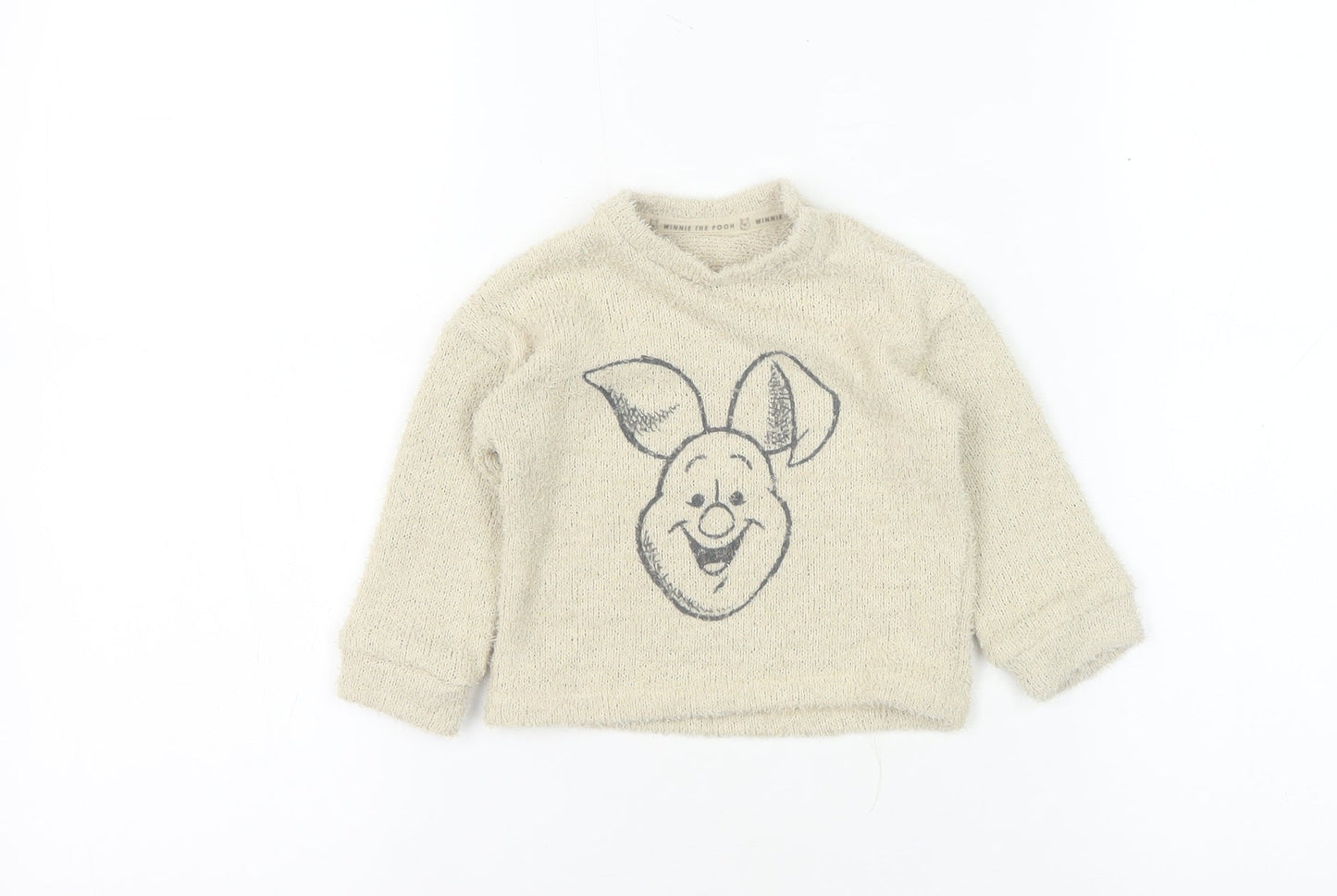 Disney Baby Beige Winnie the Pooh Unisex Pullover Jumper 6-9 Months