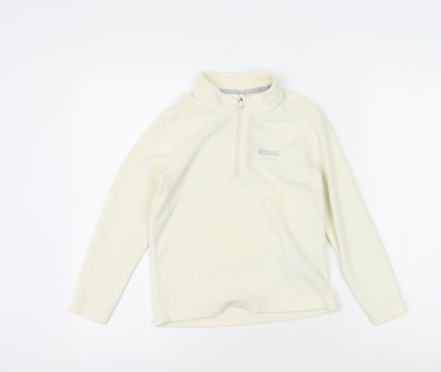 Regatta Girls Ivory Fleece Sweatshirt, Size 4 Plus, Half Zip