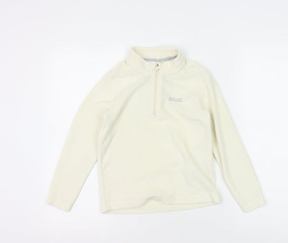Regatta Girls Ivory Fleece Sweatshirt, Size 4 Plus, Half Zip