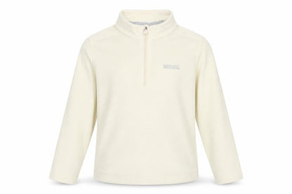 Front view of Regatta girls’ ivory fleece sweatshirt, size 4 plus, half zip