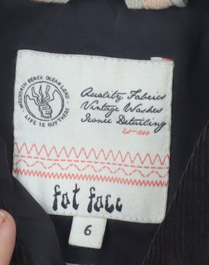 Fat Face Women's Black Quilted Jacket Size 6 Casual