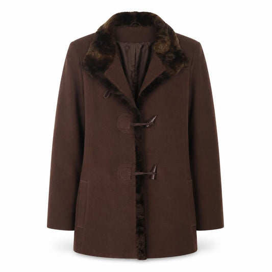 Womens UK Size 14 Classics Brown Overcoat