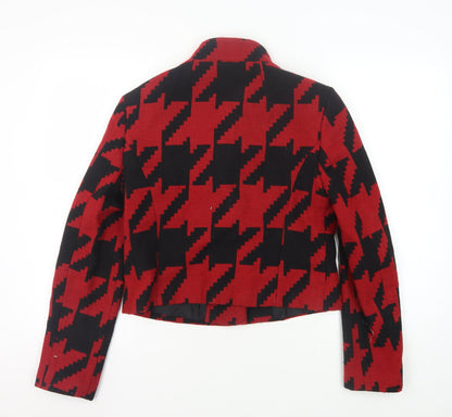 Marks & Spencer Women's Red Houndstooth Jacket, Size 10