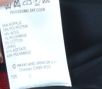 Marks & Spencer Women's Red Houndstooth Jacket, Size 10