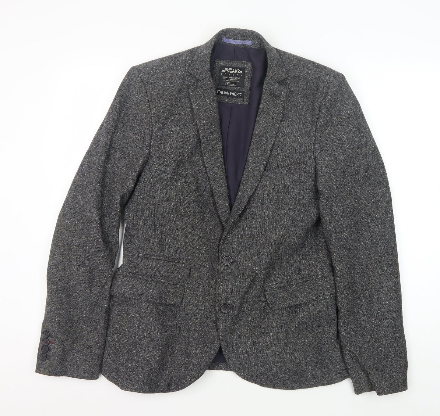 Mens UK Size S Burton Regular Grey Suit Jacket